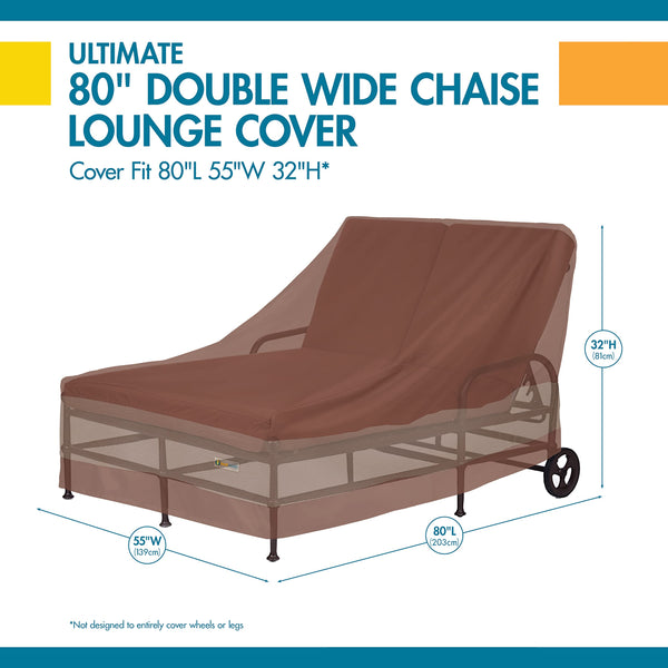 Waterproof Double Wide Patio Chaise Lounge Cover