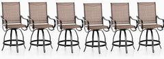 Outdoor Swivel Counter Height Bar Stools with Sling Fabric