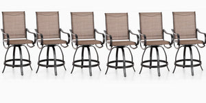 Outdoor Swivel Counter Height Bar Stools with Sling Fabric