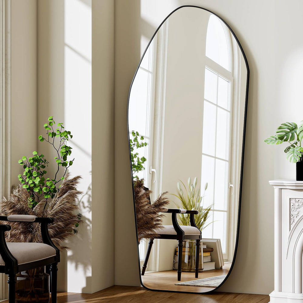 Irregular Full Length Floor Mirror with Aluminum Frame