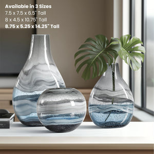 Blue Glass Vase – Handmade Coastal Home Decor