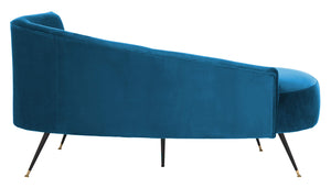 Velvet Glam Settee – 2-Seat Upholstered Sofa with Metal Legs