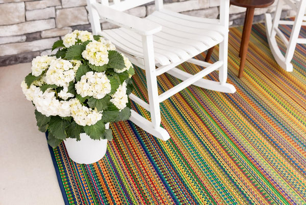 Outdoor Recycled Plastic Area Rug - Mix Rainbow 6 ft x 9 ft