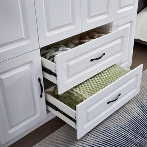 4-Door Armoire Wardrobe with Drawers & Shelves