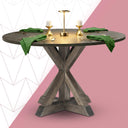 Round Solid Wood Farmhouse Dining Table