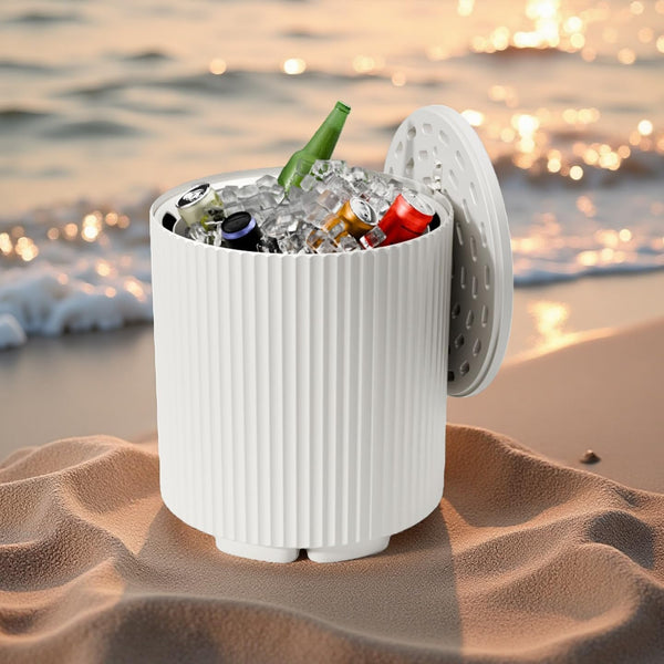 Outdoor Cooler Side Table with Removable Lid and Storage