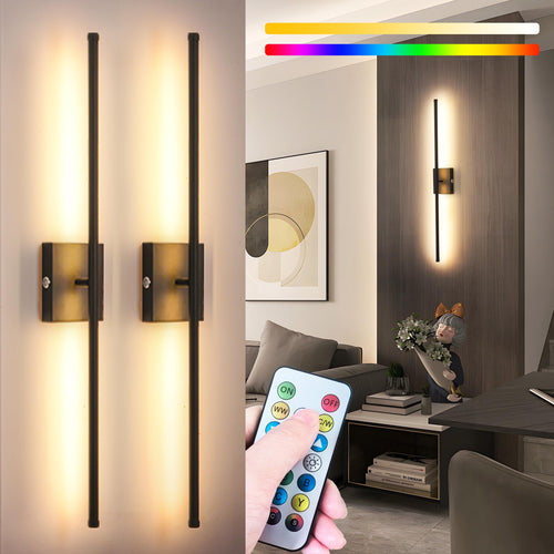 Rechargeable Wall Sconces Set of 2 with Remote Control