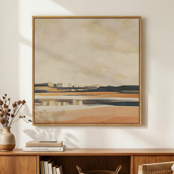 Framed Square Abstract Wall Art 24x24 Inch