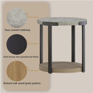 Round 3-Piece Occasional Table Set with Casters