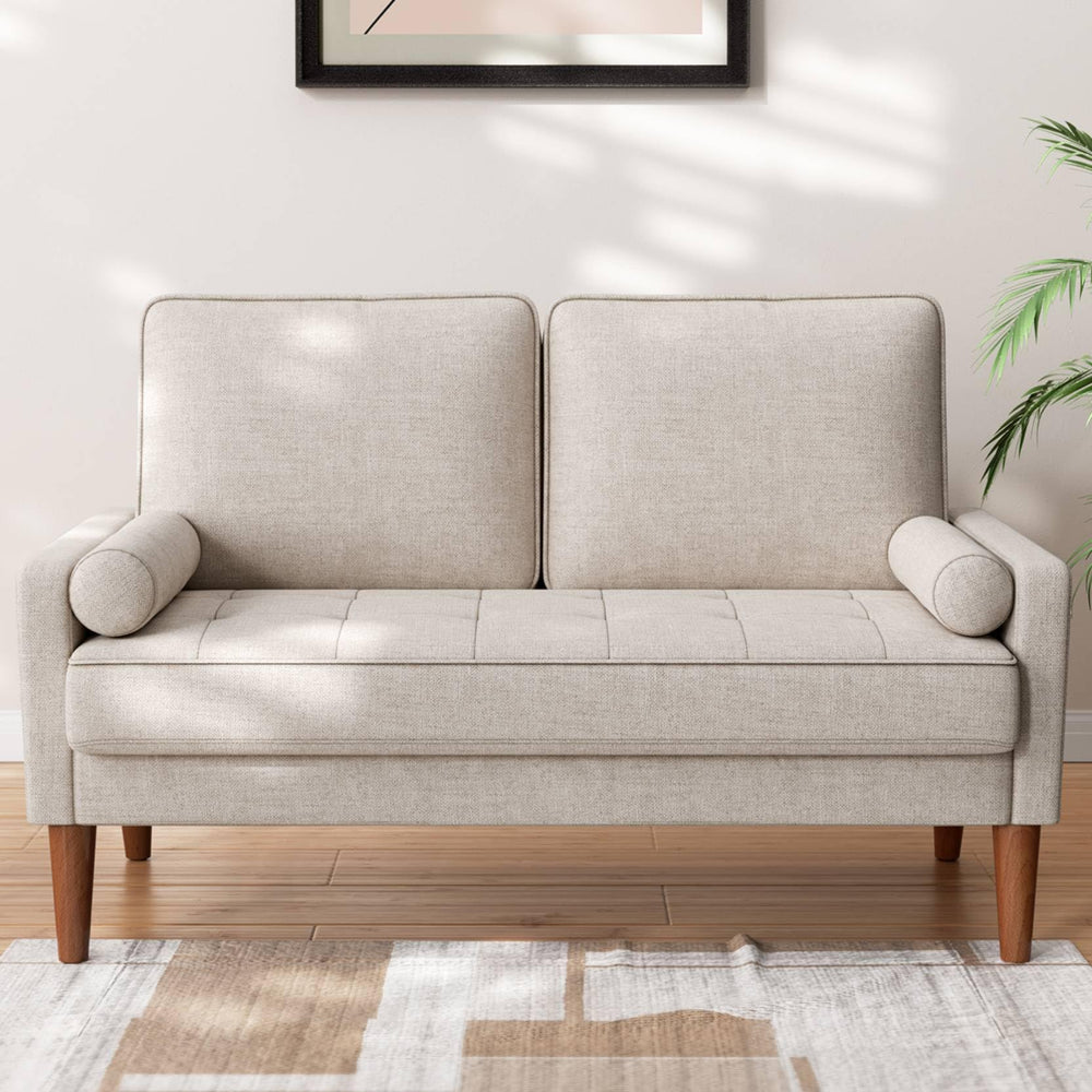Loveseat Sofa with Spring Cushions & Removable Cover