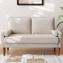 Loveseat Sofa with Spring Cushions & Removable Cover