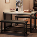 3-Piece Dining Table Set with 2 Benches