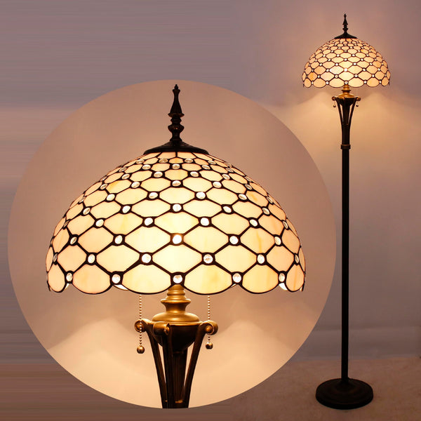 Tiffany Stained Glass Floor Lamp, 16"W x 70"H