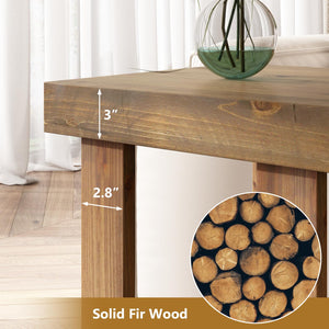 Solid Wood End Table Set of 2 with 2-Tier Storage Shelf