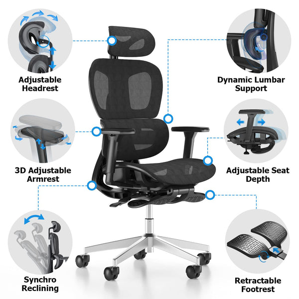 Ergonomic Mesh Office Chair with Adjustable Lumbar Support