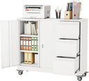 3-Drawer Lockable Metal File Cabinet with Wheels