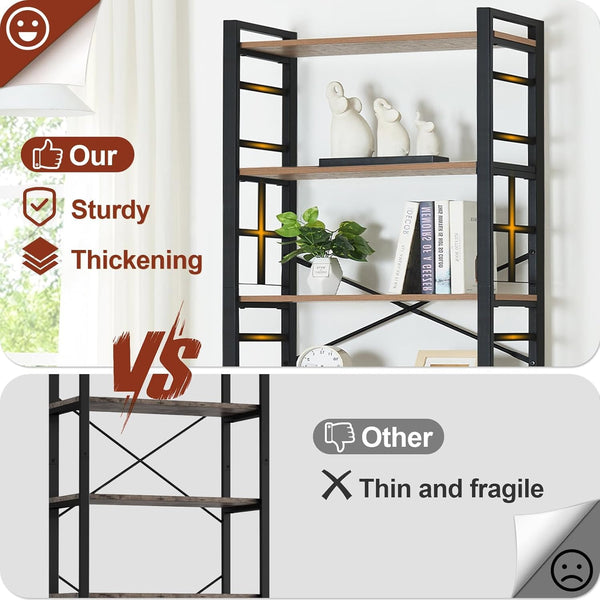 7-Tier Industrial Bookshelf 84"
