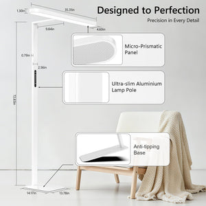 60W LED Dimmable Floor Lamp – Full Spectrum Eye-Care