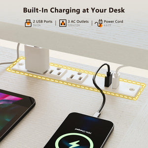 U-Shaped Electric Standing Desk with Keyboard Tray & Monitor Stand