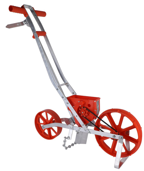Push Garden Seeder Planter — 7 Seed Plates, 3 lb Hopper, Adjustable Row Marker