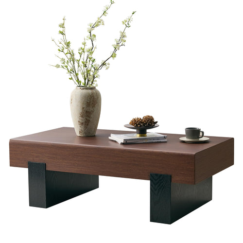 Walnut Wood Coffee Table with Storage