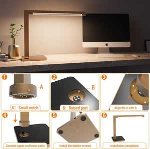 LED Desk Lamp with Charging Station & Type-C Port