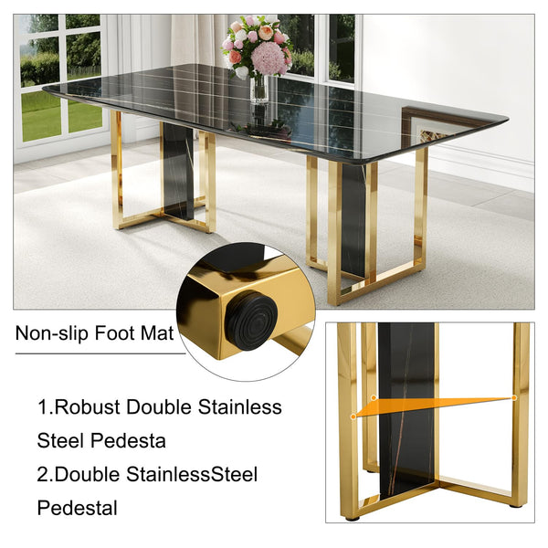 Modern Marble Dining Table Set with Chairs