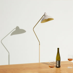 Swoop LED Floor Lamp with Adjustable Head - Cream