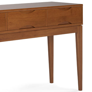 Mid-Century Console Table with 3 Drawers – 54" Solid Hardwood Sofa Table