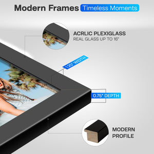 Wall Mount Picture Frame 33x15 Rectangular Wood