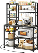 Baker's Rack with Power Outlet and Microwave Stand