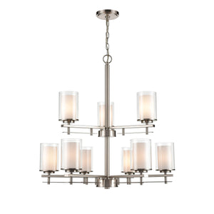 Nine Light Chandelier – Modern Gold Finish