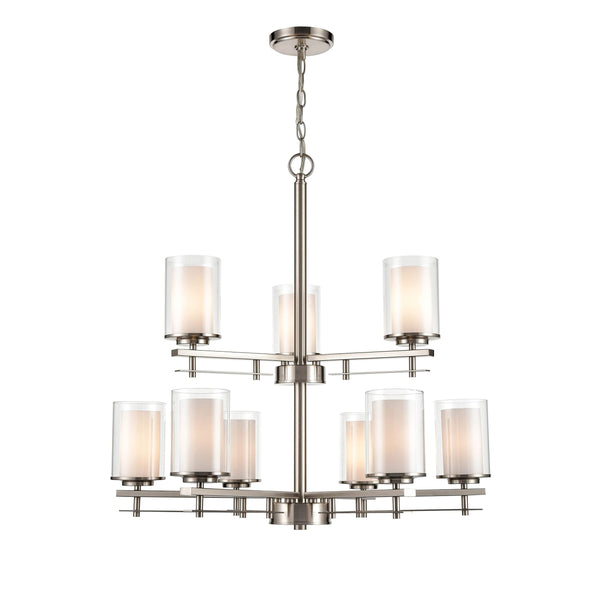 Nine Light Chandelier – Modern Gold Finish