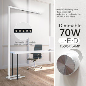 77" LED Floor Lamp – Dimmable Eye-Care Standing Lamp, 7350LM 70W, 4000K Bright Light for Living Room & Office