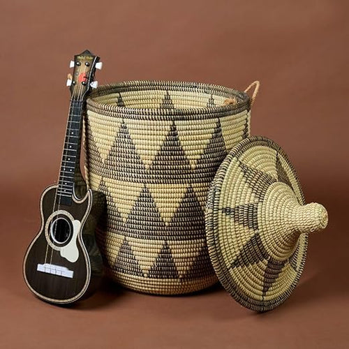 Handwoven Wicker Storage Basket with Lid