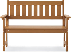HDPS Outdoor Bench with Ergonomic Backrest, 2-Person