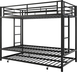 Metal Triple Bunk Bed Twin Over Twin with Trundle