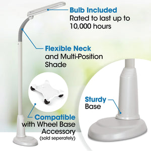 24W Gooseneck Craft Floor Lamp – Adjustable Daylight Reading Lamp