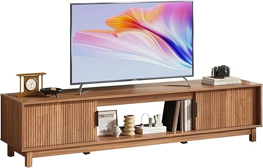 Mid-Century Modern TV Stand with Storage Cabinets