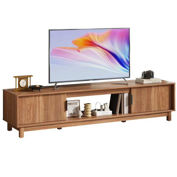 Mid-Century Modern TV Stand with Storage Cabinets