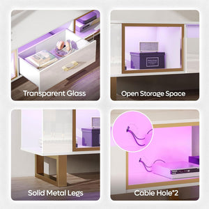 80 Inch LED TV Stand with Storage and Drawer
