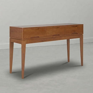 Mid-Century Console Table with 3 Drawers – 54" Solid Hardwood Sofa Table