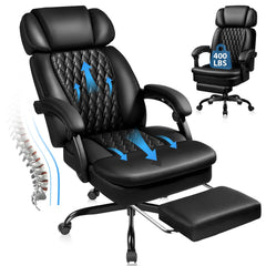 Ergonomic High-Back Executive Office Chair with Footrest — 400 lbs Capacity