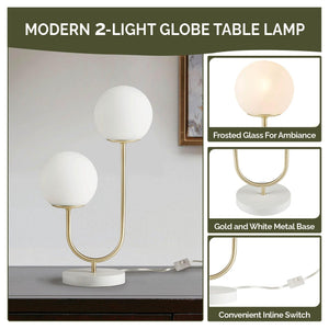 Dual Globe Frosted Glass Table Lamp