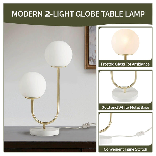 Dual Globe Frosted Glass Table Lamp