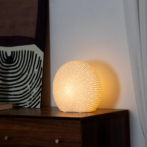 Ceramic Table Lamp with Seashell Shade