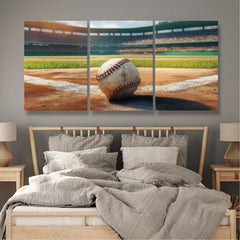 Baseball Canvas Wall Art Set of 3
