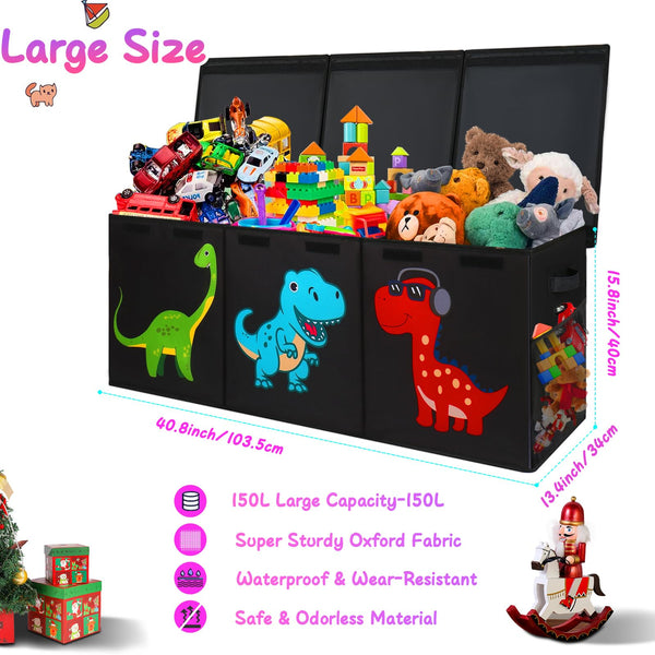 Extra Large Collapsible Toy Box with Lid & Storage Organizer