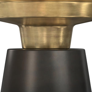 Round Marble Top Accent Side Table with Metal Base