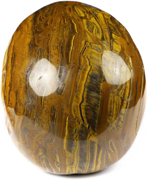Tiger Iron Eye Crystal Skull Sculpture – 5 Inch Hand Carved Gemstone